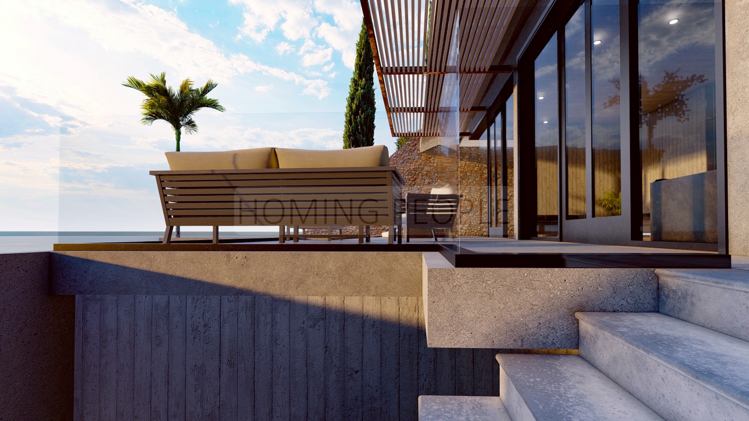 Villa independiente única sobre plano: Moderna, con mucho sol, piscina desbordante... y unas vistas increíbles al mar