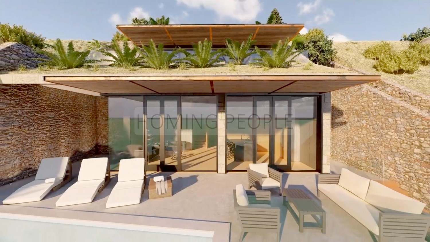 Villa independiente única sobre plano: Moderna, con mucho sol, piscina desbordante... y unas vistas increíbles al mar